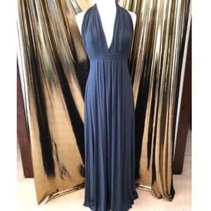 Tart Maxi Halter Dress Steel Gray Sz M